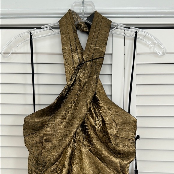 Astr Marissa Gold Halter Slit Gown - Picture 10 of 10